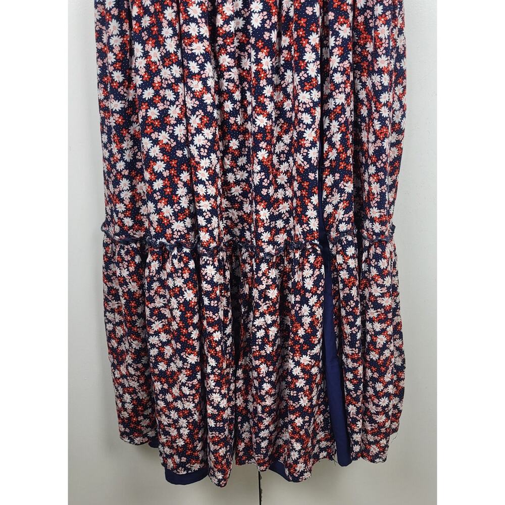 Boho Floral Tiered Maxi Dress Sweetheart Cut Out Cottagecore Romantic  | M - Picture 7 of 16
